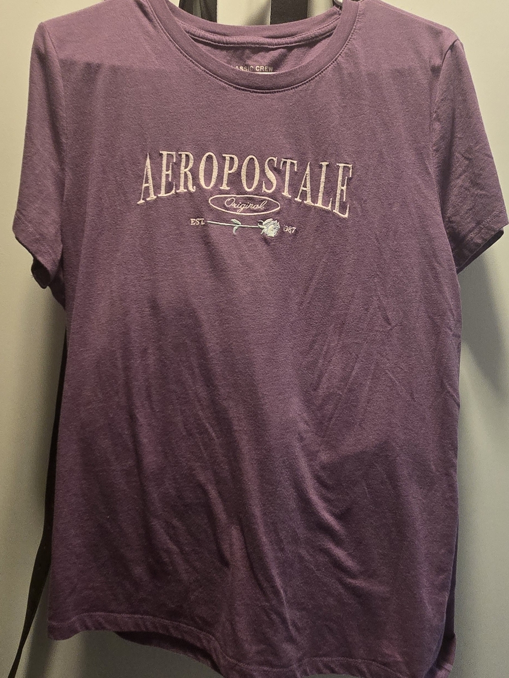 Aeropostale Purple Crew Neck Tee with White Logo